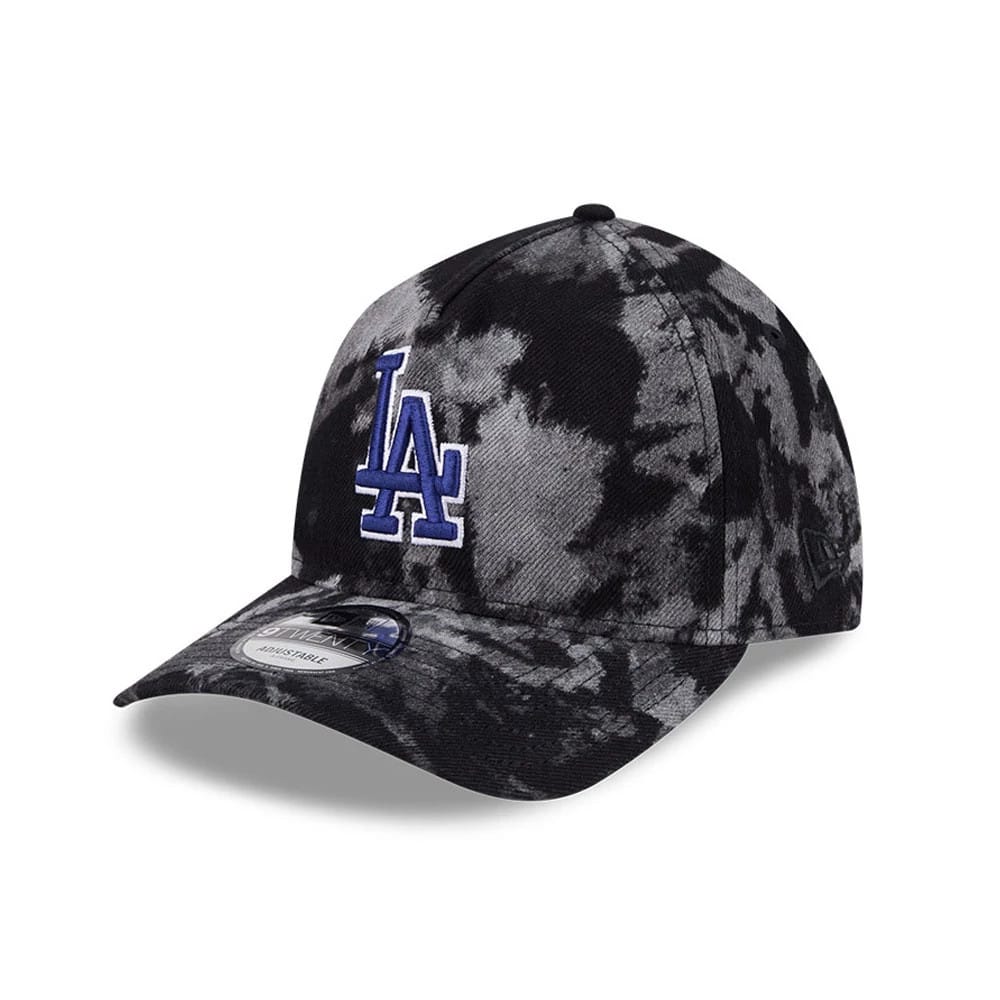 LA Dodgers MLB Bleached Denim Black 9TWENTY A-Frame Adjustable Cap-kentox