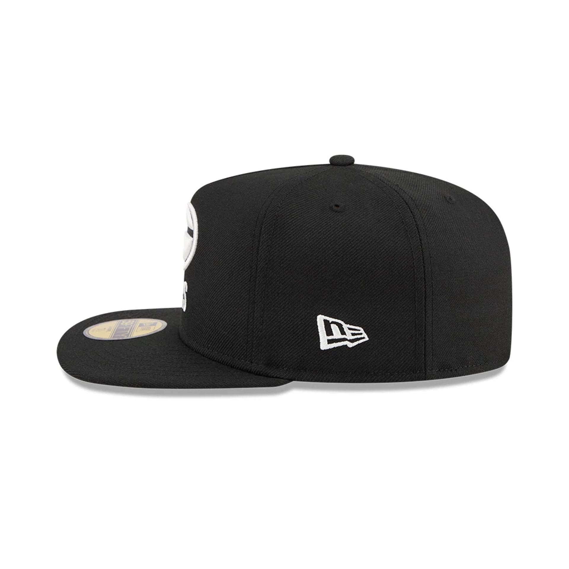 Green Bay Packers NFL Chiseled Embroidery Black 59FIFTY A-Frame Fitted Cap-kentox
