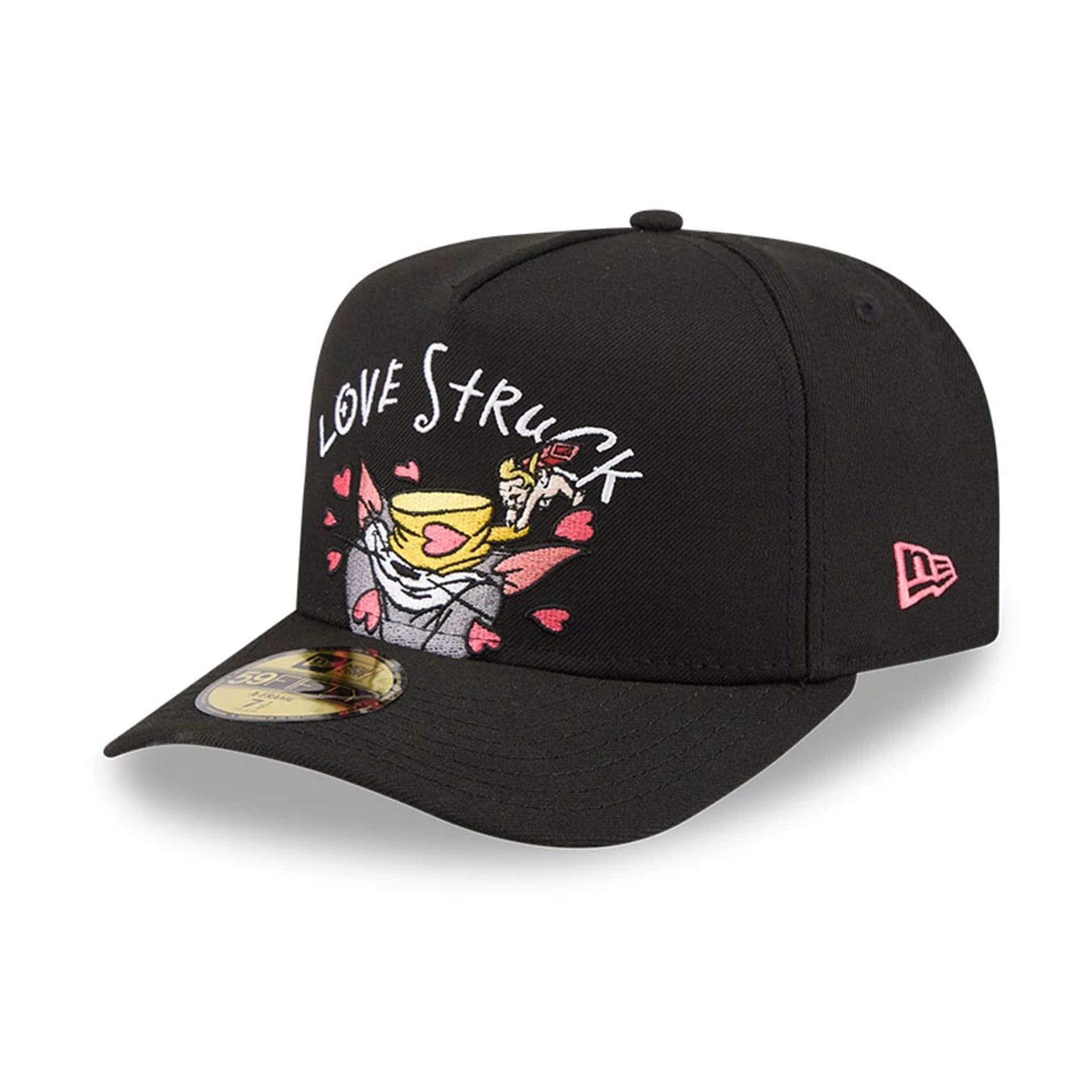 Tom & Jerry Love Struck Black 59FIFTY A-Frame Fitted Cap-kentox