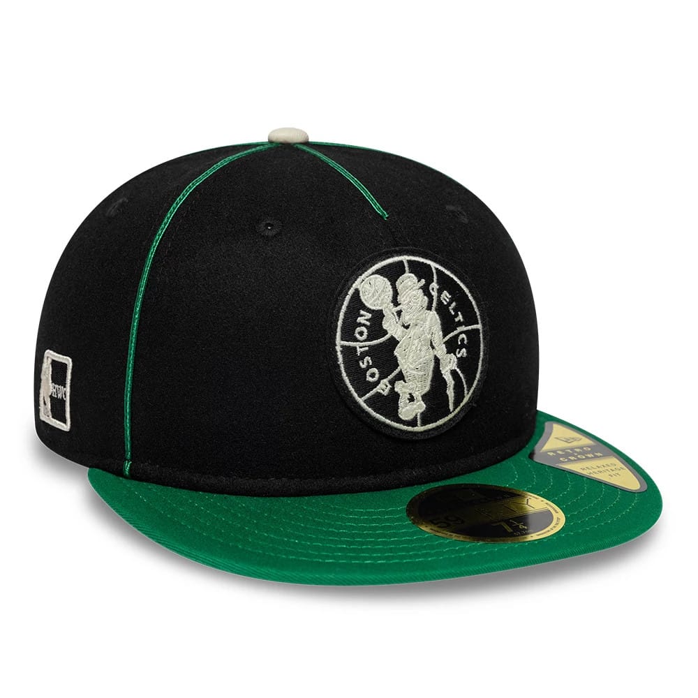 Boston Celtics NBA Felt Logo Green Retro Crown 59FIFTY Fitted Cap-kentox
