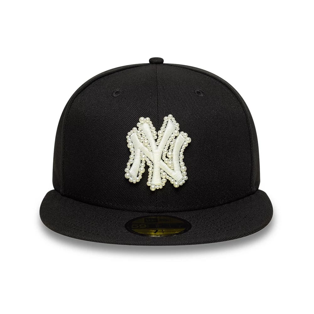 New York Yankees MLB Faux Pearl Black 59FIFTY Fitted Cap-kentox