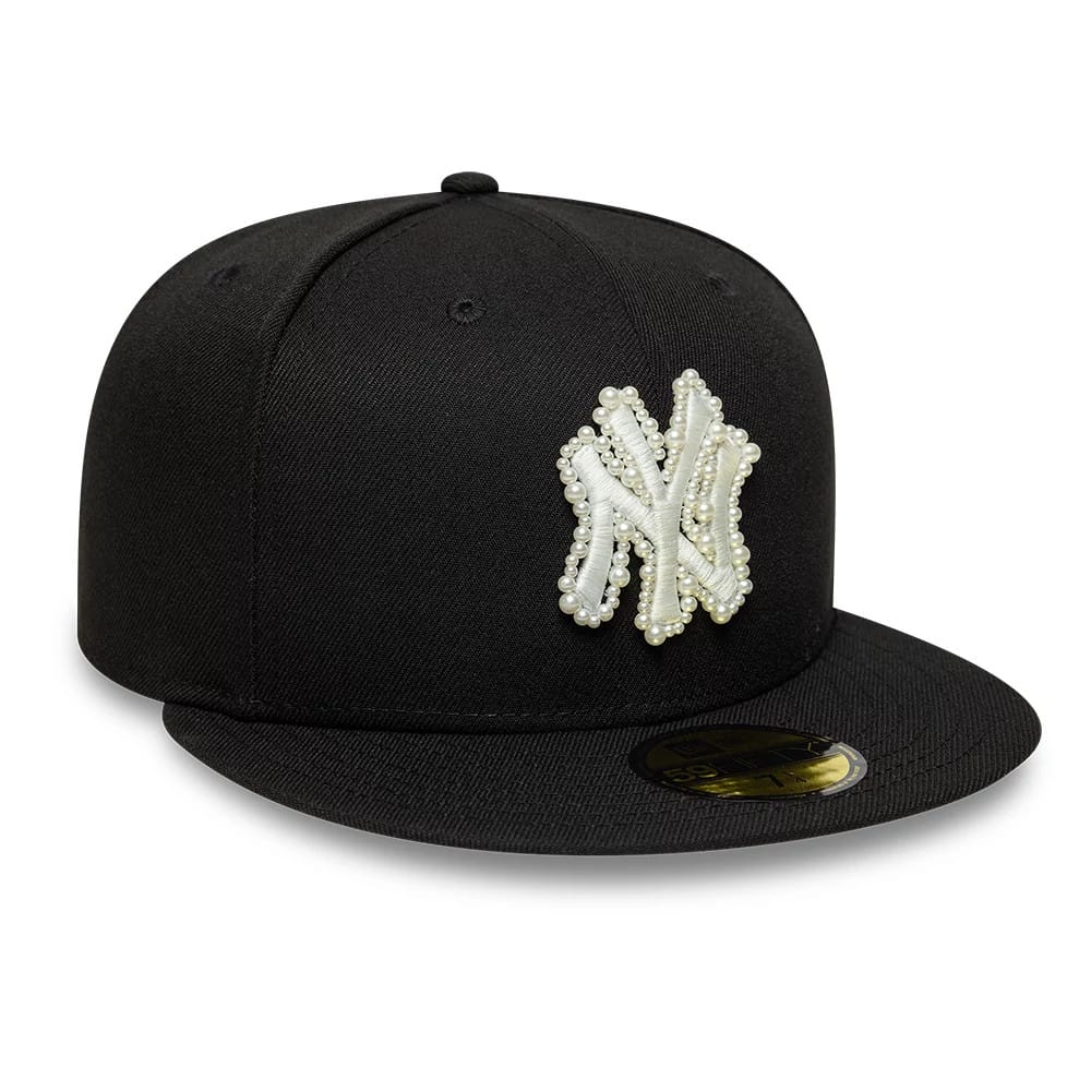 New York Yankees MLB Faux Pearl Black 59FIFTY Fitted Cap-kentox