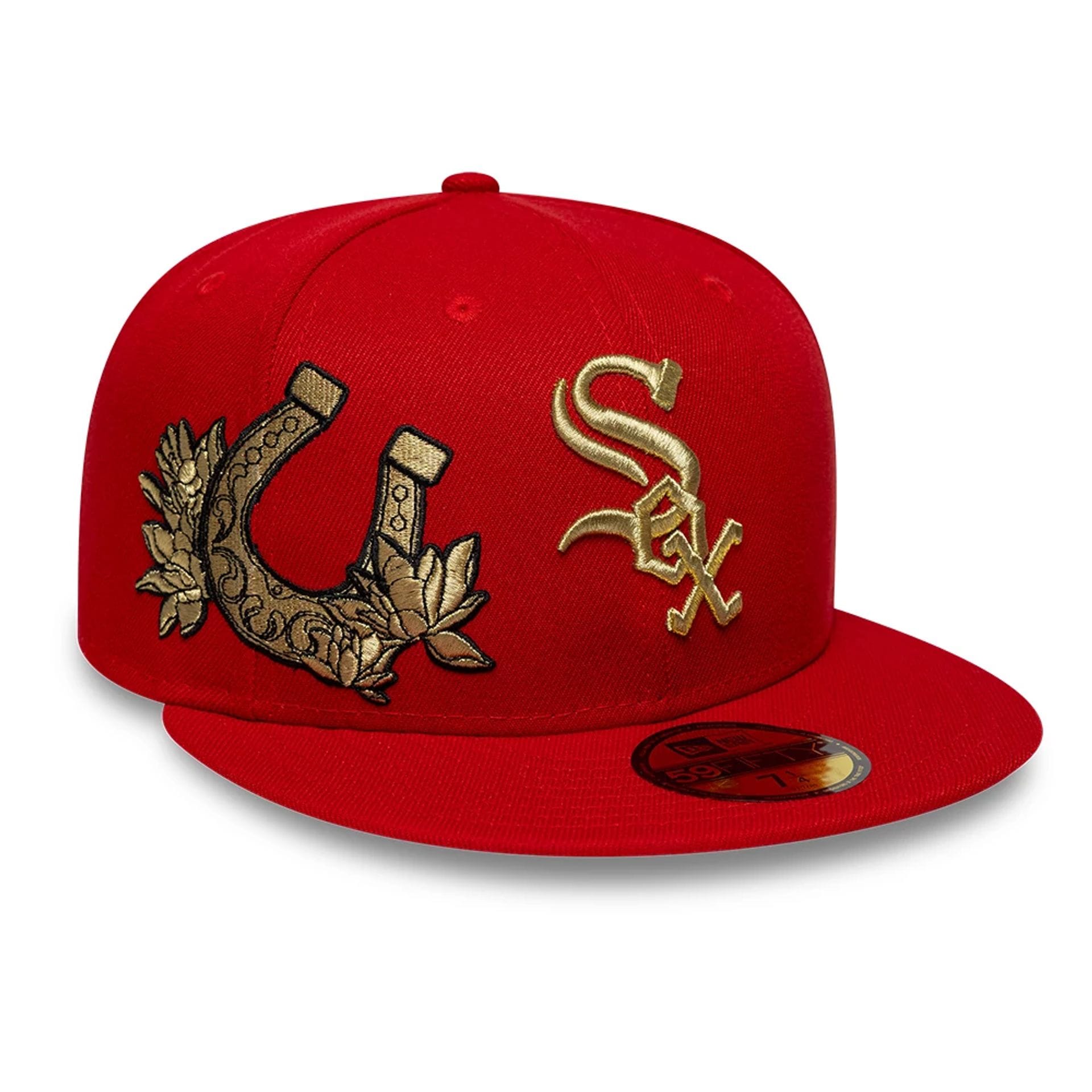 Chicago White Sox MLB Horseshoe Red 59FIFTY Fitted Cap-kentox