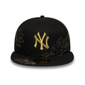 New York Yankees MLB Floral Black 59FIFTY Fitted Cap-kentox