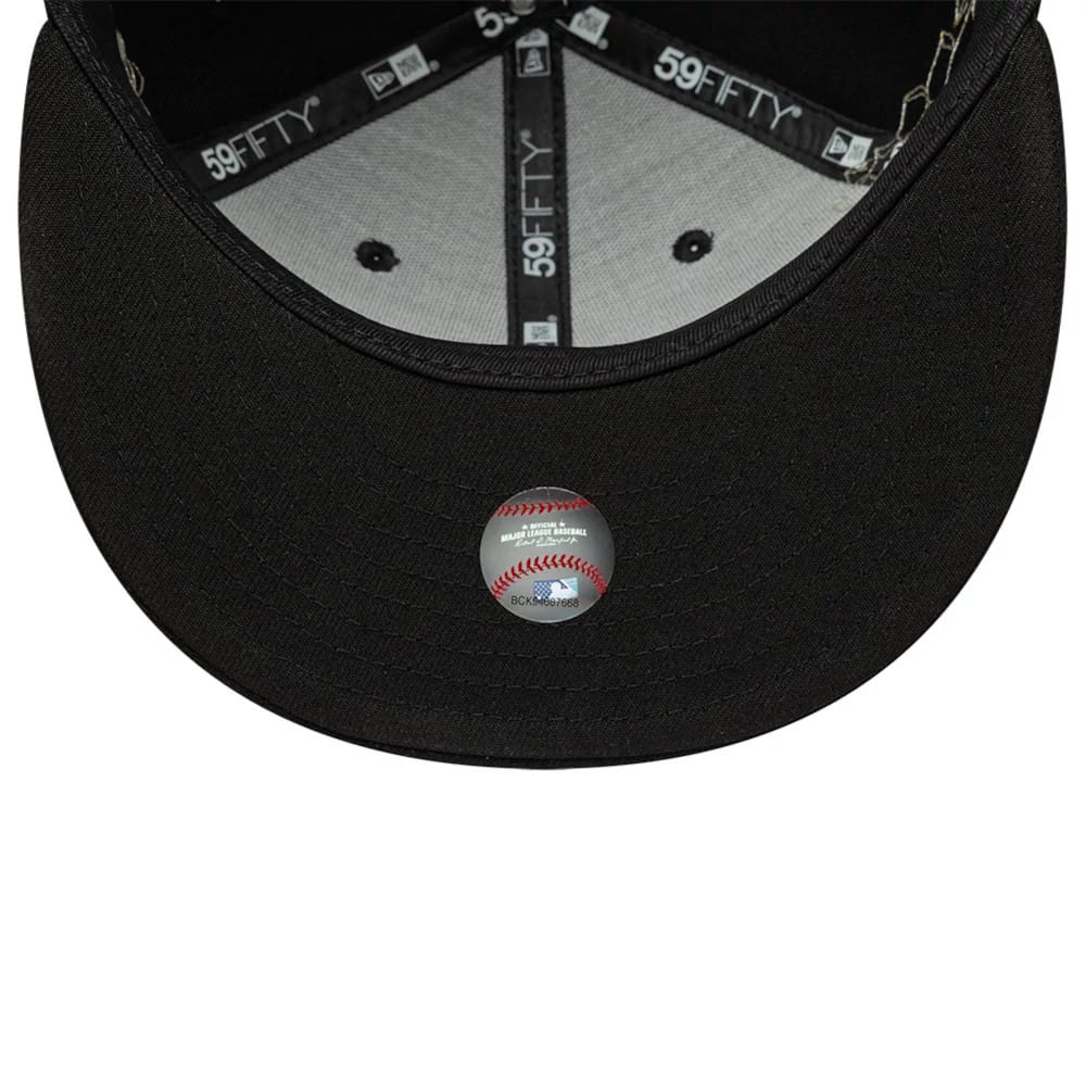 New York Yankees MLB Floral Black 59FIFTY Fitted Cap-kentox
