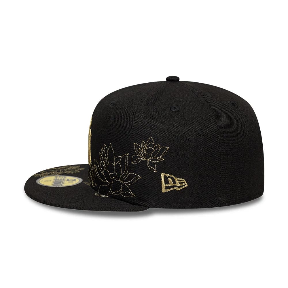 New York Yankees MLB Floral Black 59FIFTY Fitted Cap-kentox