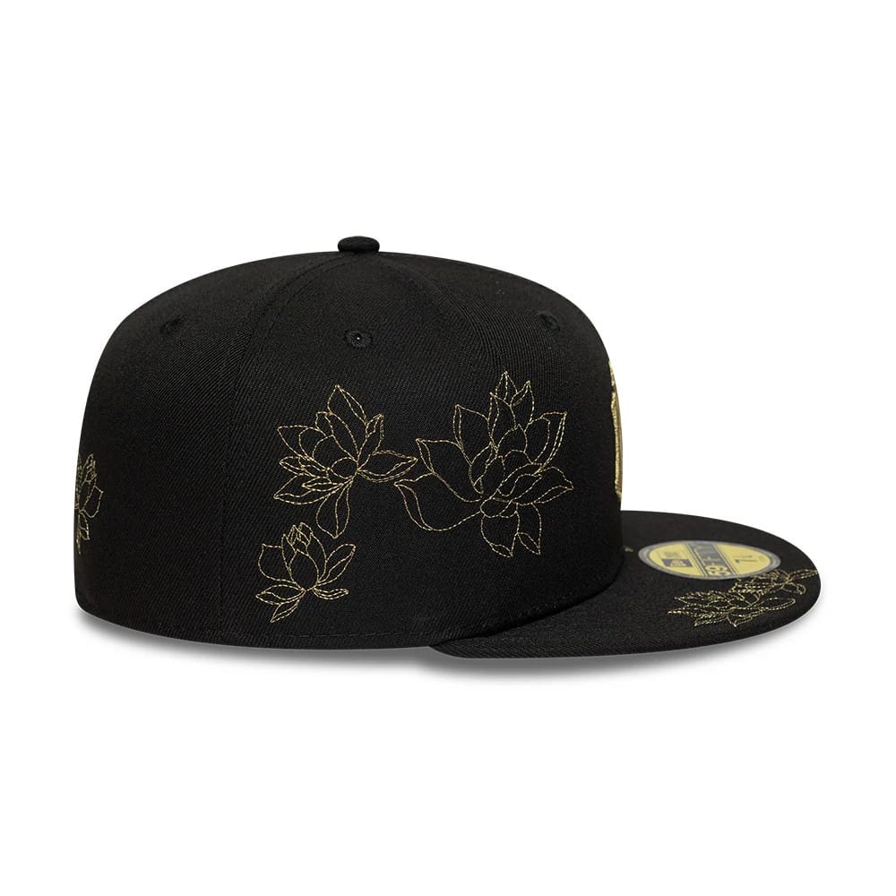 New York Yankees MLB Floral Black 59FIFTY Fitted Cap-kentox