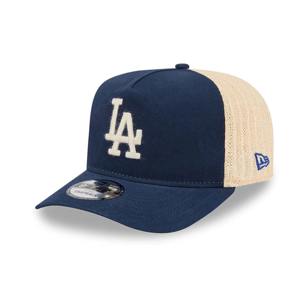 LA Dodgers MLB Grained Dark Blue 9FIFTY A-Frame Snapback Adjustable Cap-kentox