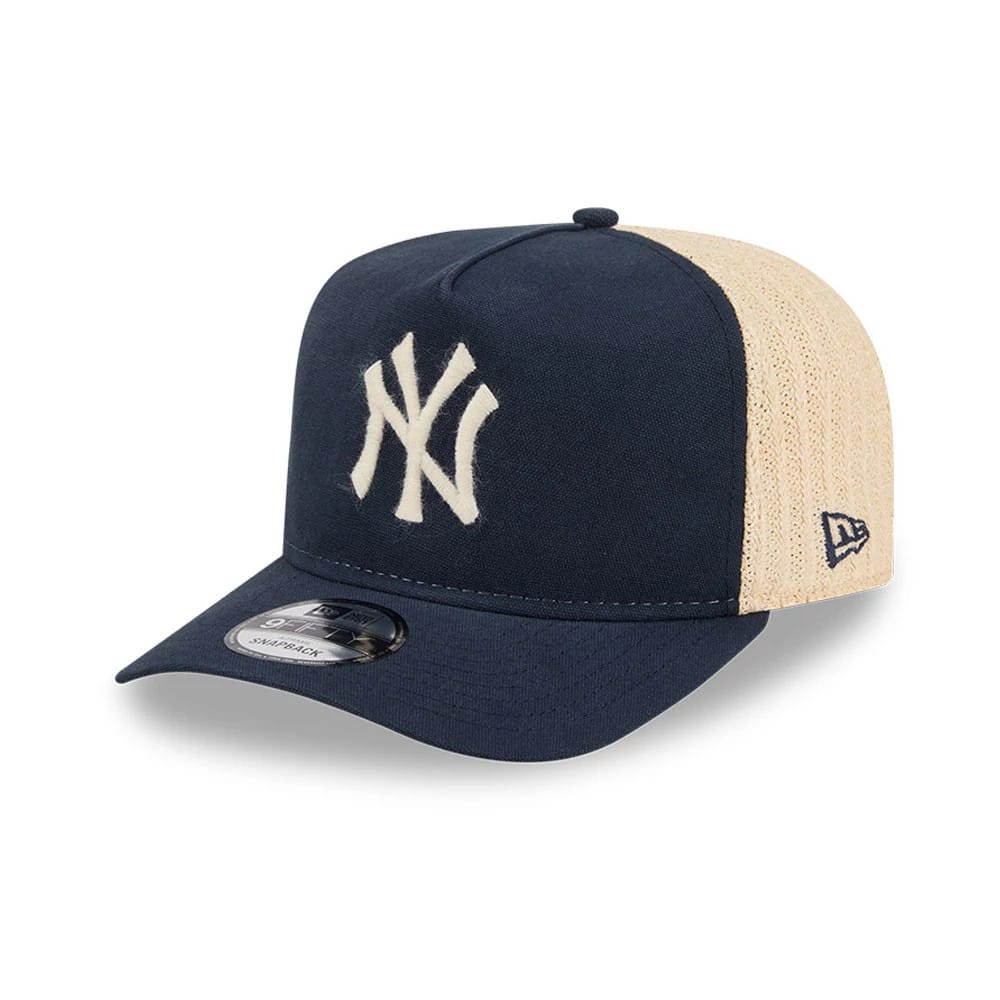 New York Yankees MLB Grained Navy 9FIFTY A-Frame Snapback Adjustable Cap-kentox