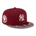 New York Yankees MLB Flourishes Dark Red 59FIFTY Fitted Cap-kentox