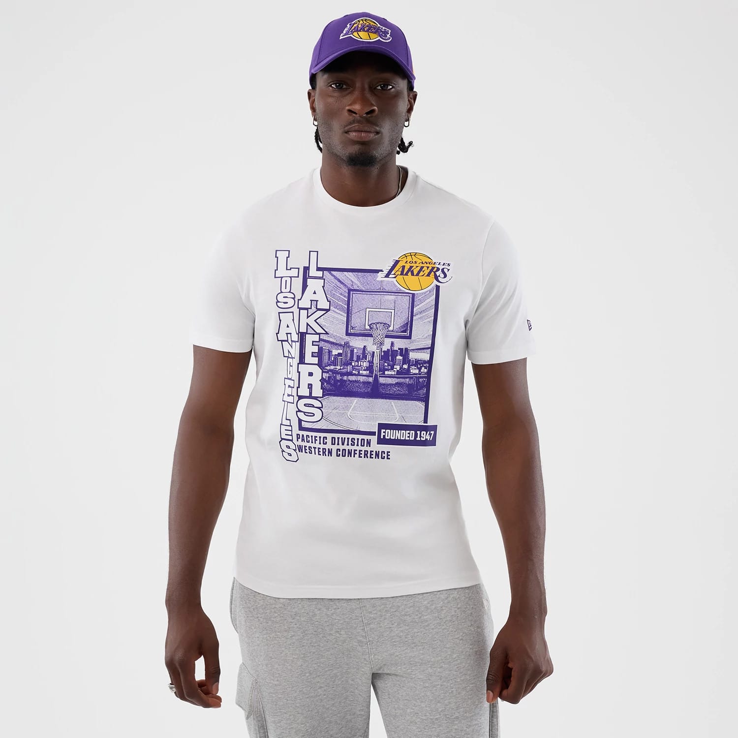 LA Lakers NBA Graphic White T-Shirt-kentox