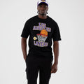 LA Lakers NBA Basketball Graphic Black Oversized T-Shirt-kentox