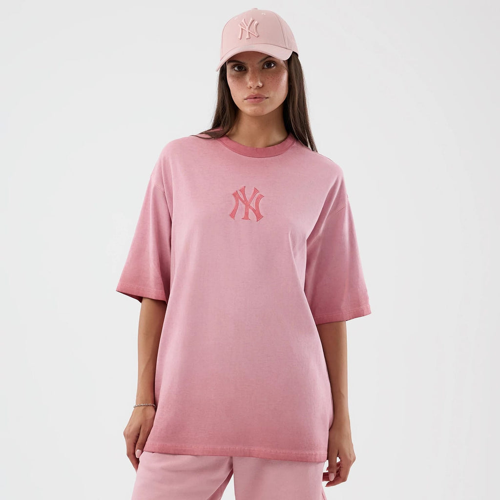 New York Yankees MLB Washed Logo Pastel Pink T-Shirt-kentox