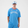 New York Yankees MLB Arch Pastel Blue Oversized T-Shirt-kentox