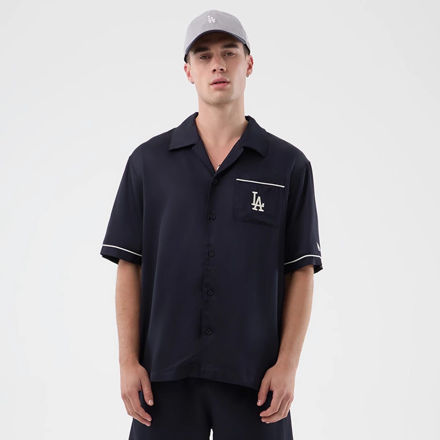 LA Dodgers MLB Graphic Revere Navy Short Sleeve Shirt-kentox