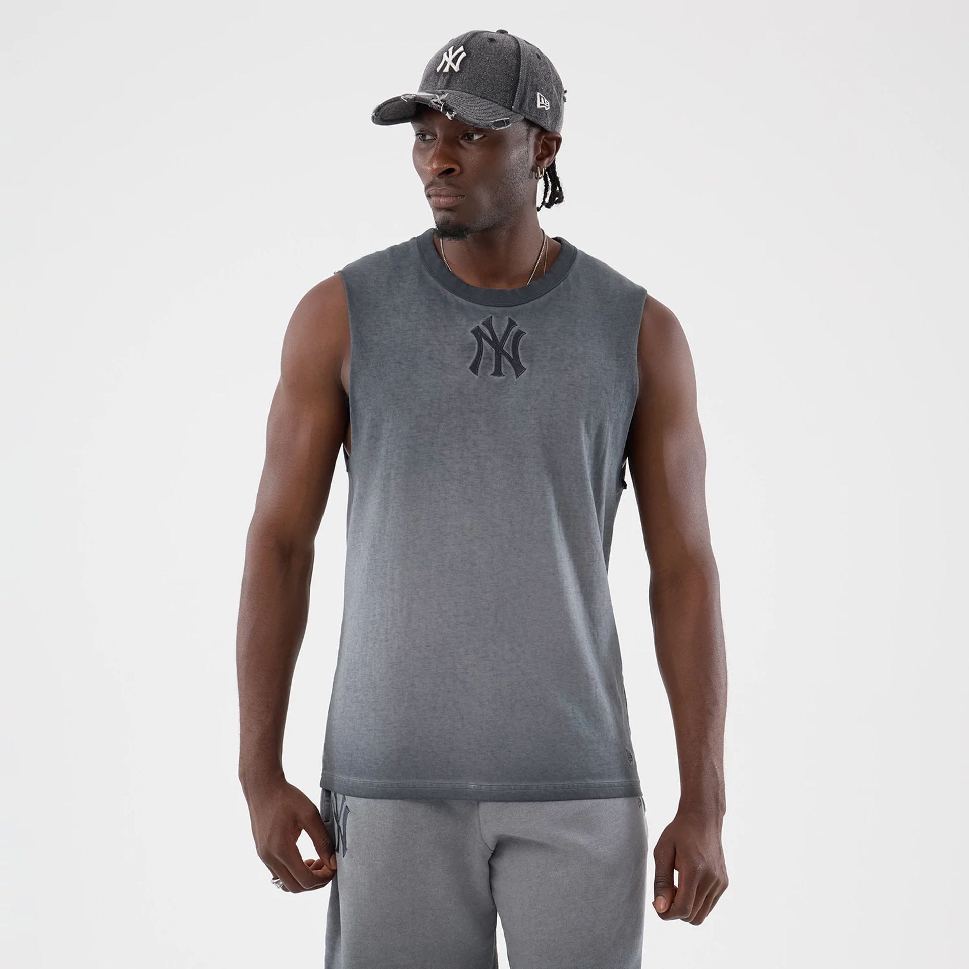 New York Yankees MLB Washed Logo Black Vest-kentox