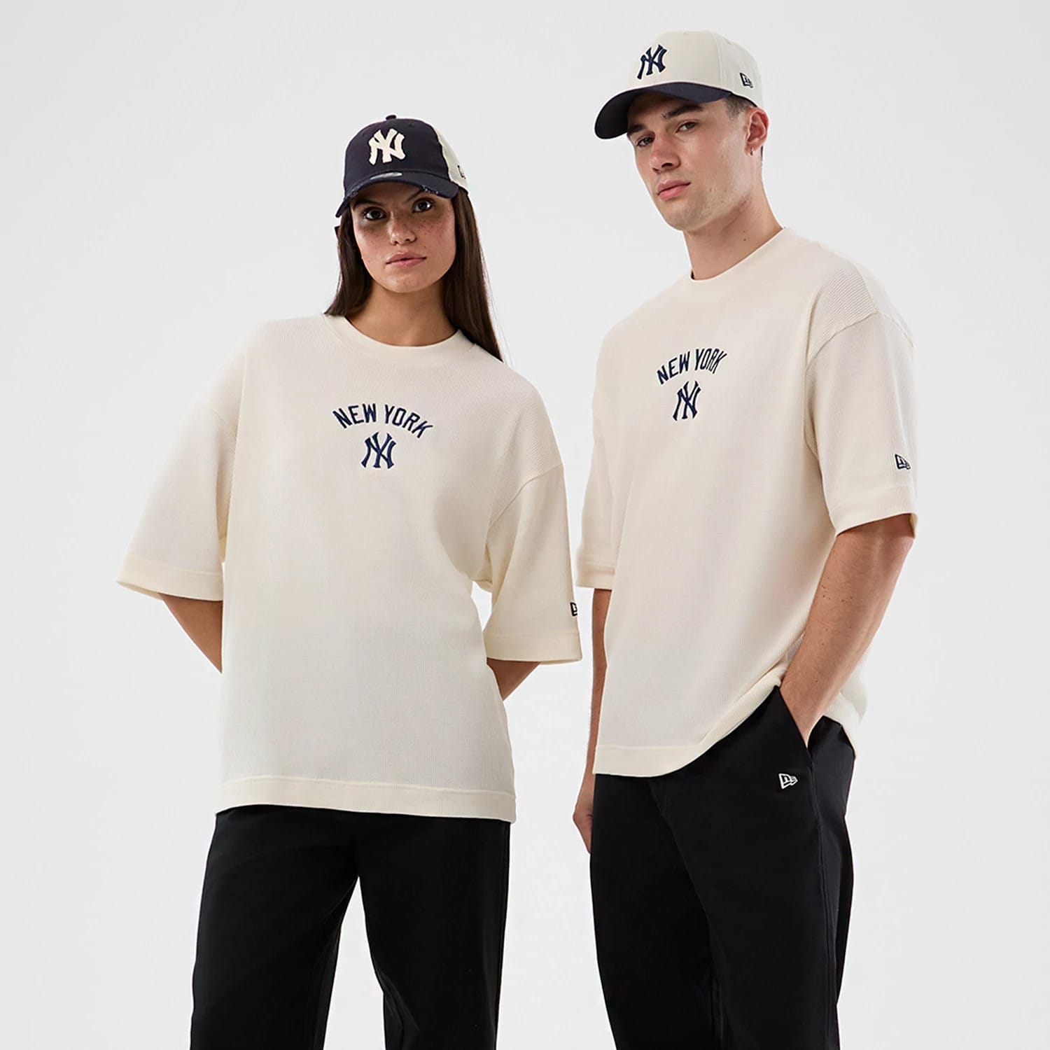New York Yankees MLB Waffle Open White T-Shirt-kentox