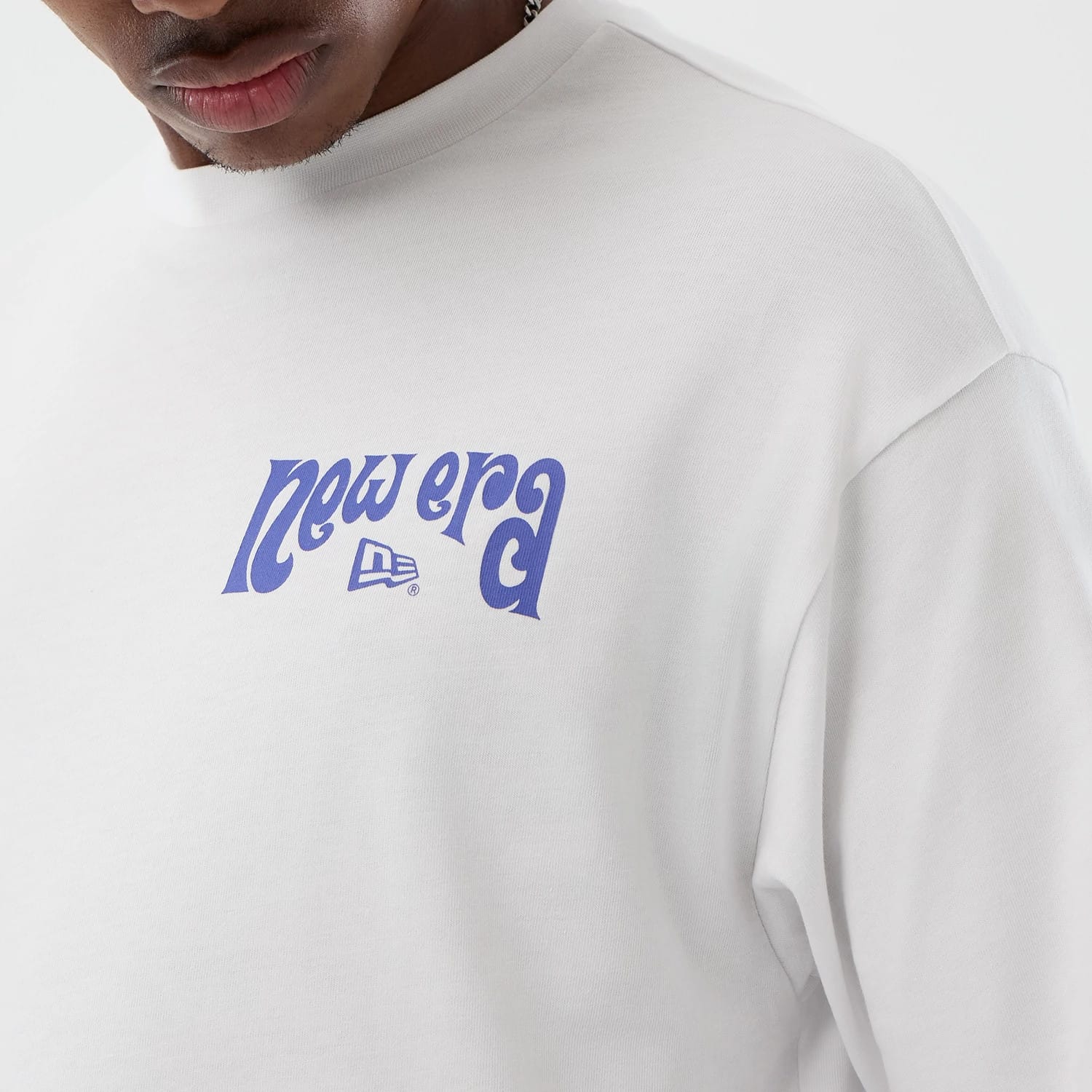 New Era Fun Pizza Graphic White Oversized T-Shirt-kentox
