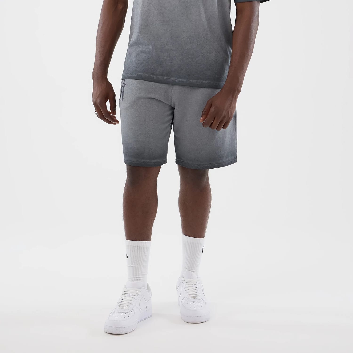 New York Yankees MLB Washed Logo Black Shorts-kentox