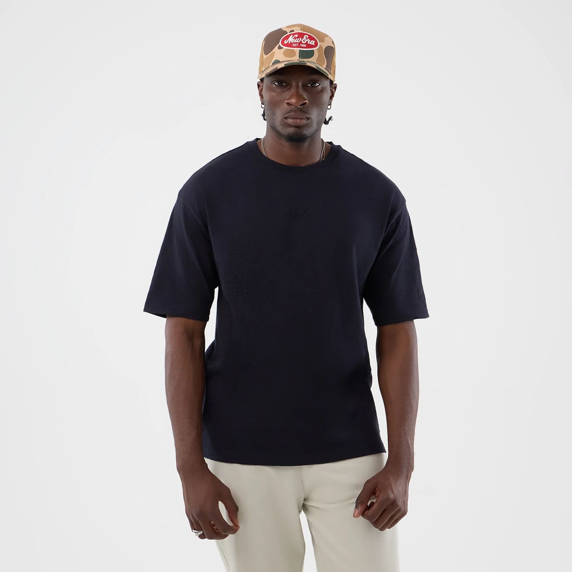New Era Slub Navy Oversized T-Shirt-kentox
