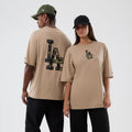 LA Dodgers MLB Infill Light Beige Oversized T-Shirt-kentox
