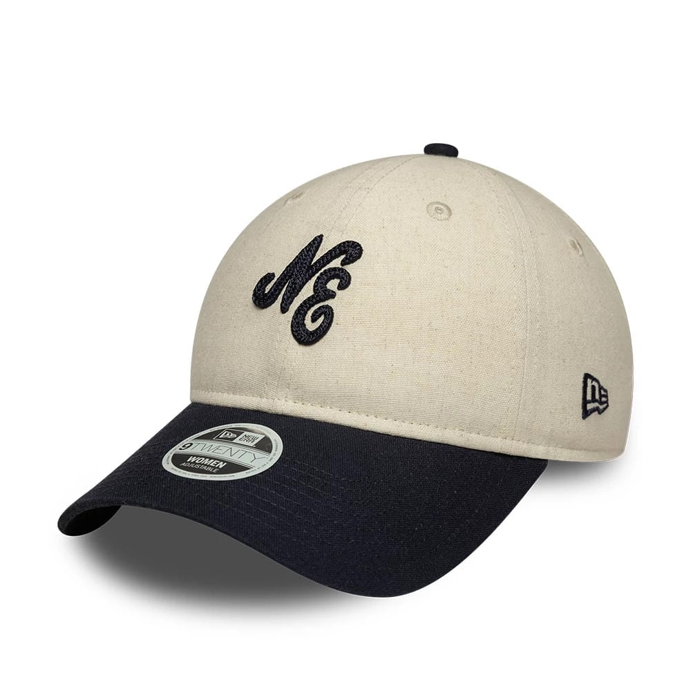 Womens New Era Linen Navy 9TWENTY Adjustable Cap-kentox