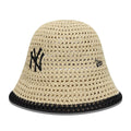 New York Yankees Womens MLB Knitted Light Beige Explorer Bucket Hat-kentox