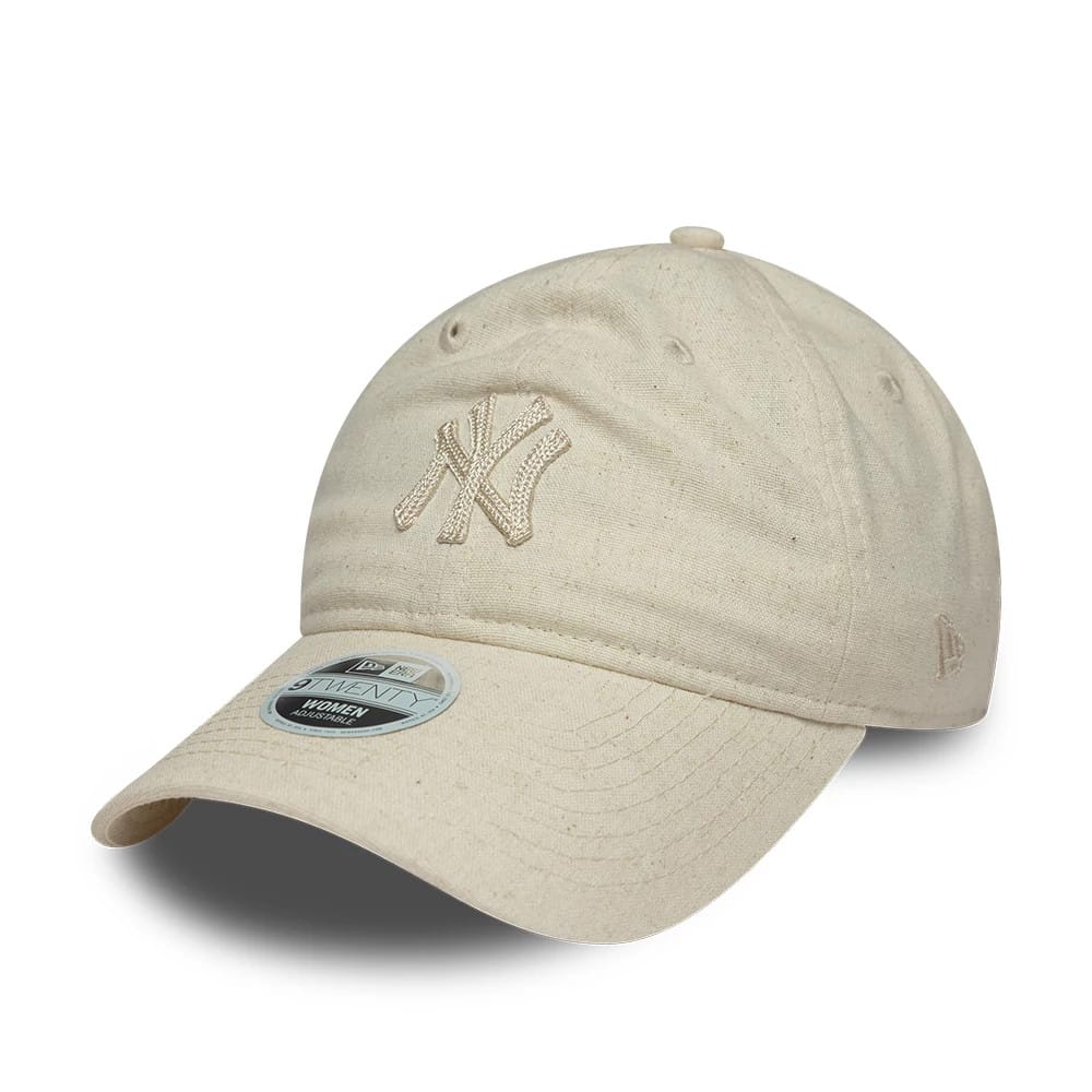 New York Yankees Womens MLB Linen Light Beige 9TWENTY Adjustable Cap-kentox