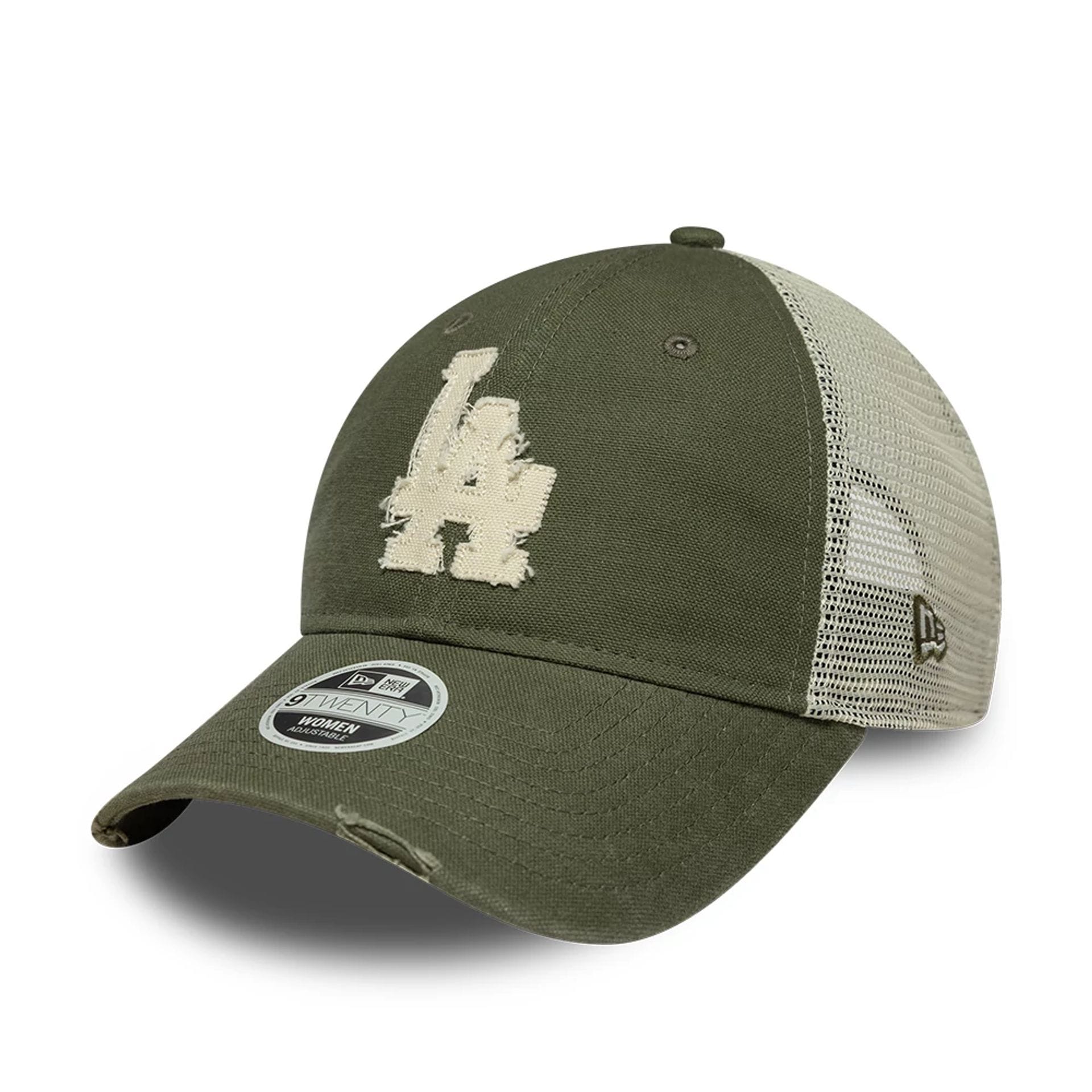 LA Dodgers Womens MLB Green 9TWENTY Trucker Adjustable Cap-kentox