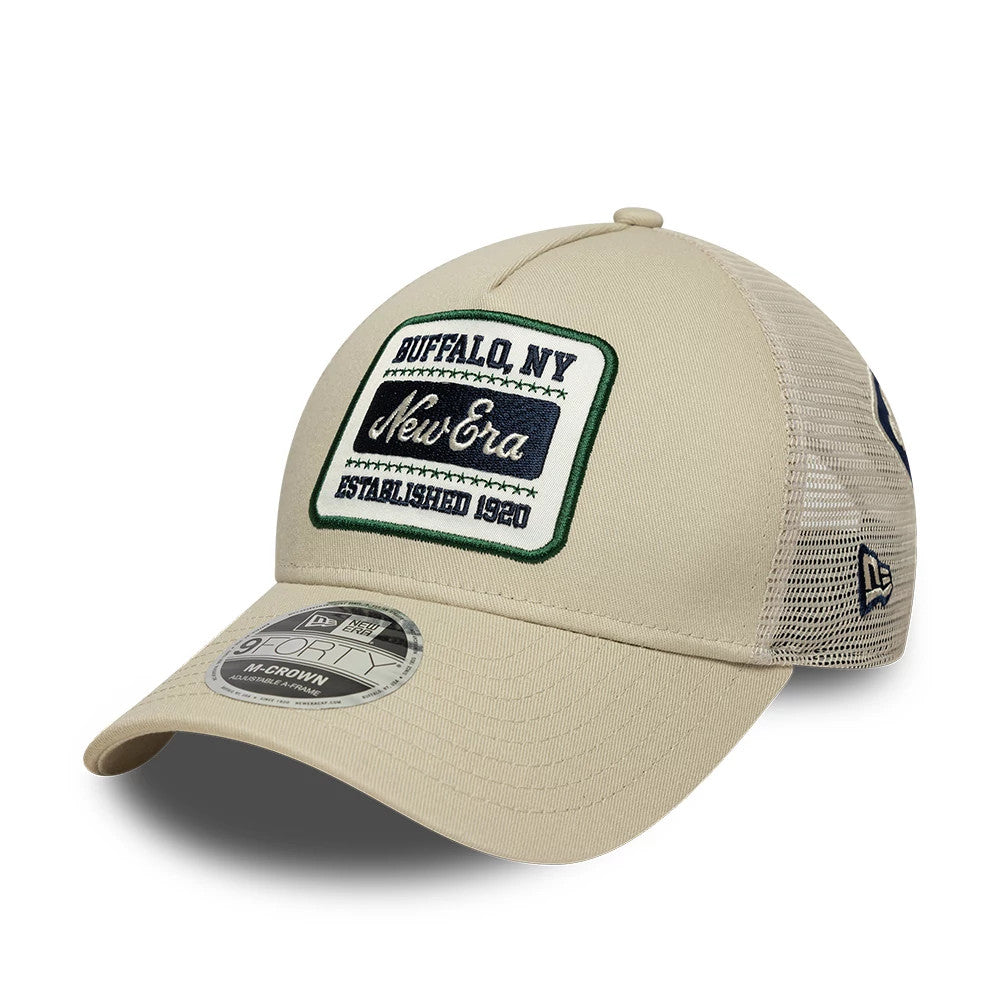 New Era Multi Patch Cream 9FORTY M-Crown A-Frame Adjustable Cap-kentox