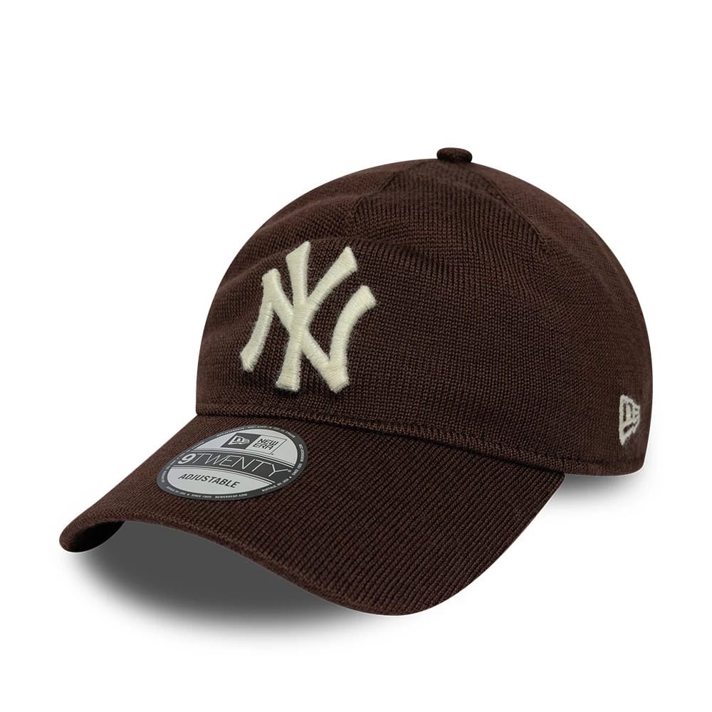 New York Yankees MLB Merino Wool Dark Brown 9TWENTY Adjustable Cap-kentox