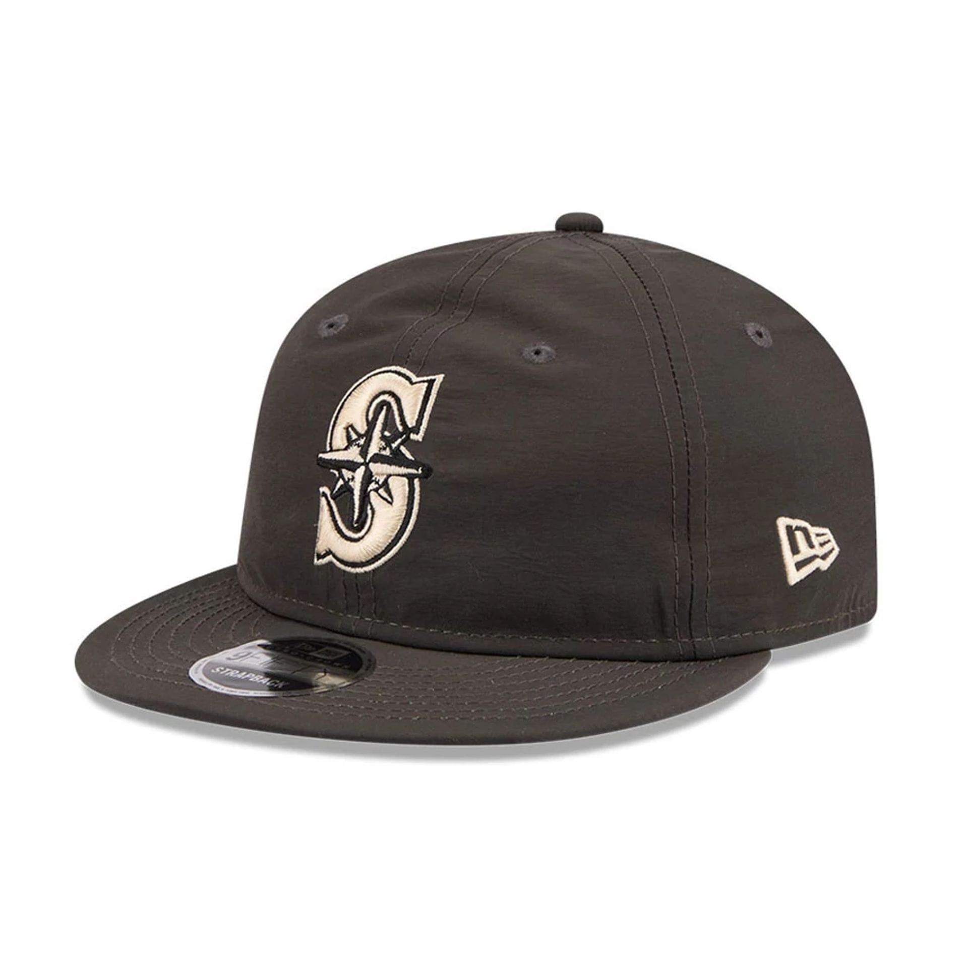 Seattle Mariners MLB Nylon Black Retro Crown 9FIFTY Adjustable Cap-kentox
