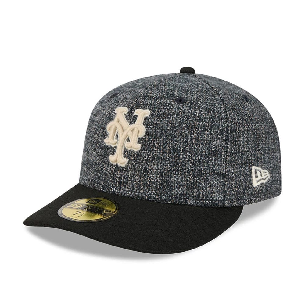 New York Mets MLB Tweedy Cotton Black 59FIFTY Fitted Cap-kentox