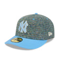New York Yankees MLB Tweedy Cotton Pastel Blue 59FIFTY Fitted Cap-kentox