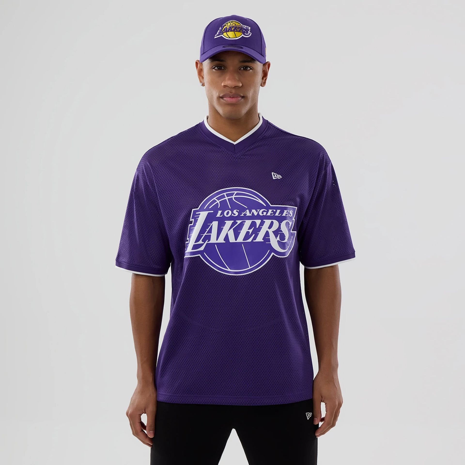 LA Lakers NBA Mesh Purple Oversized T-Shirt-kentox