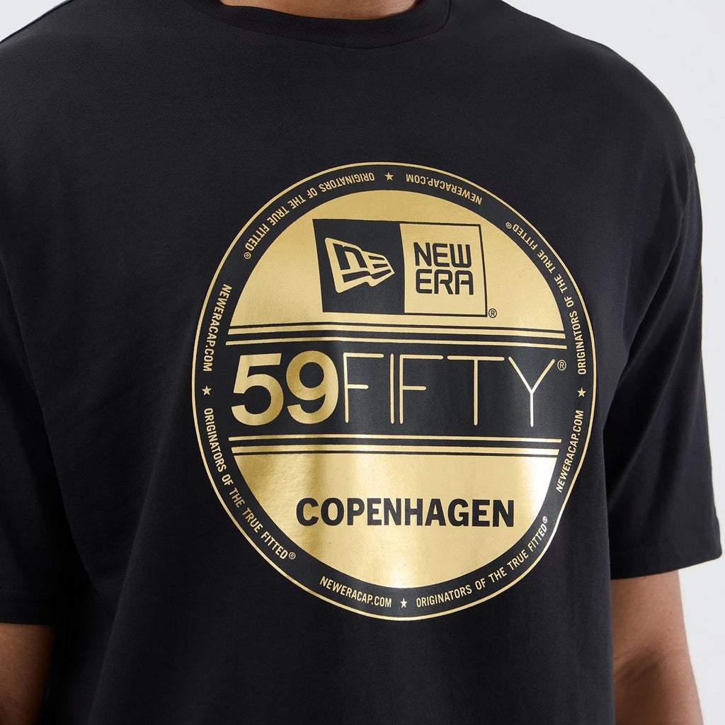 New Era Sticker Copenhagen Black Oversized T-Shirt-kentox