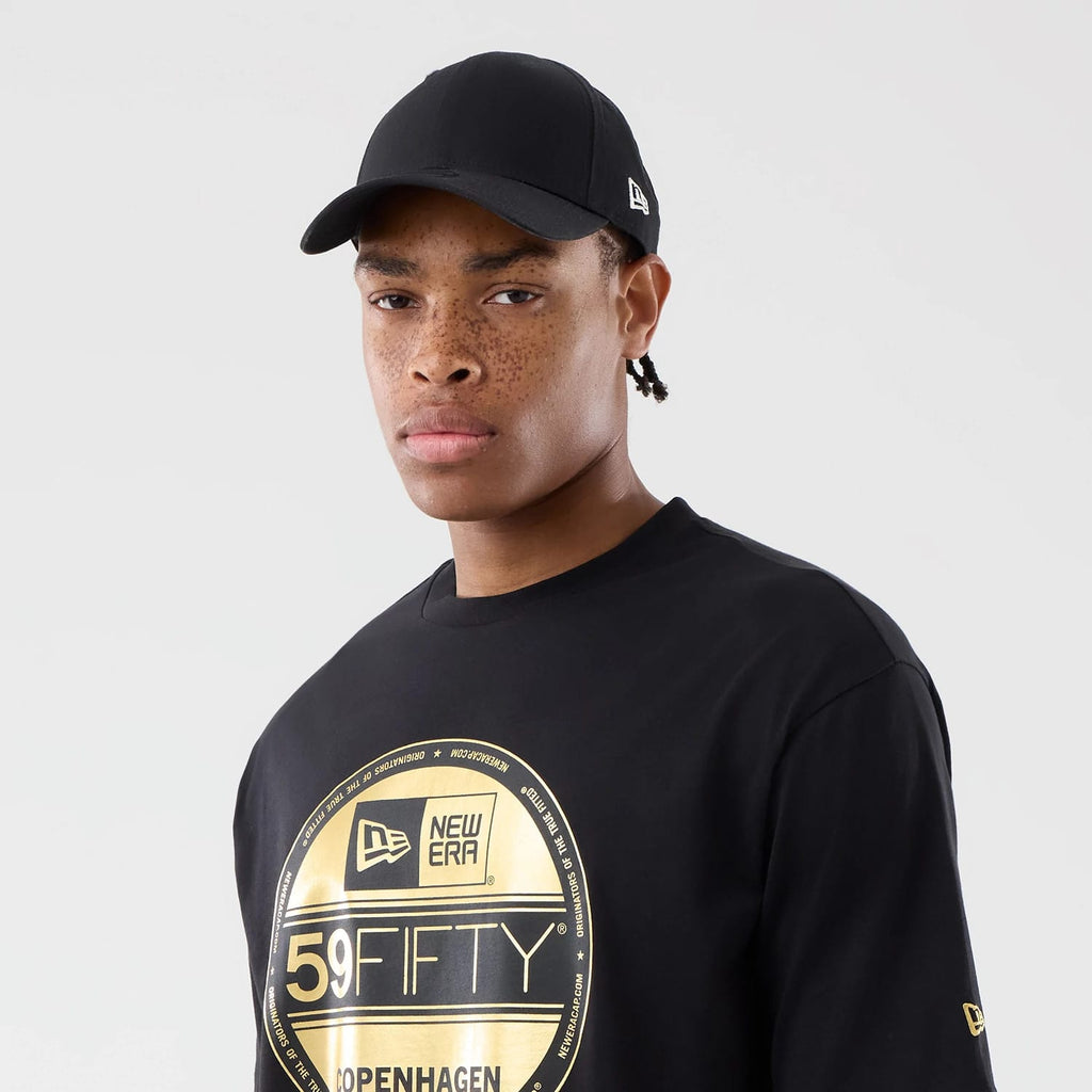 New Era Sticker Copenhagen Black Oversized T-Shirt-kentox