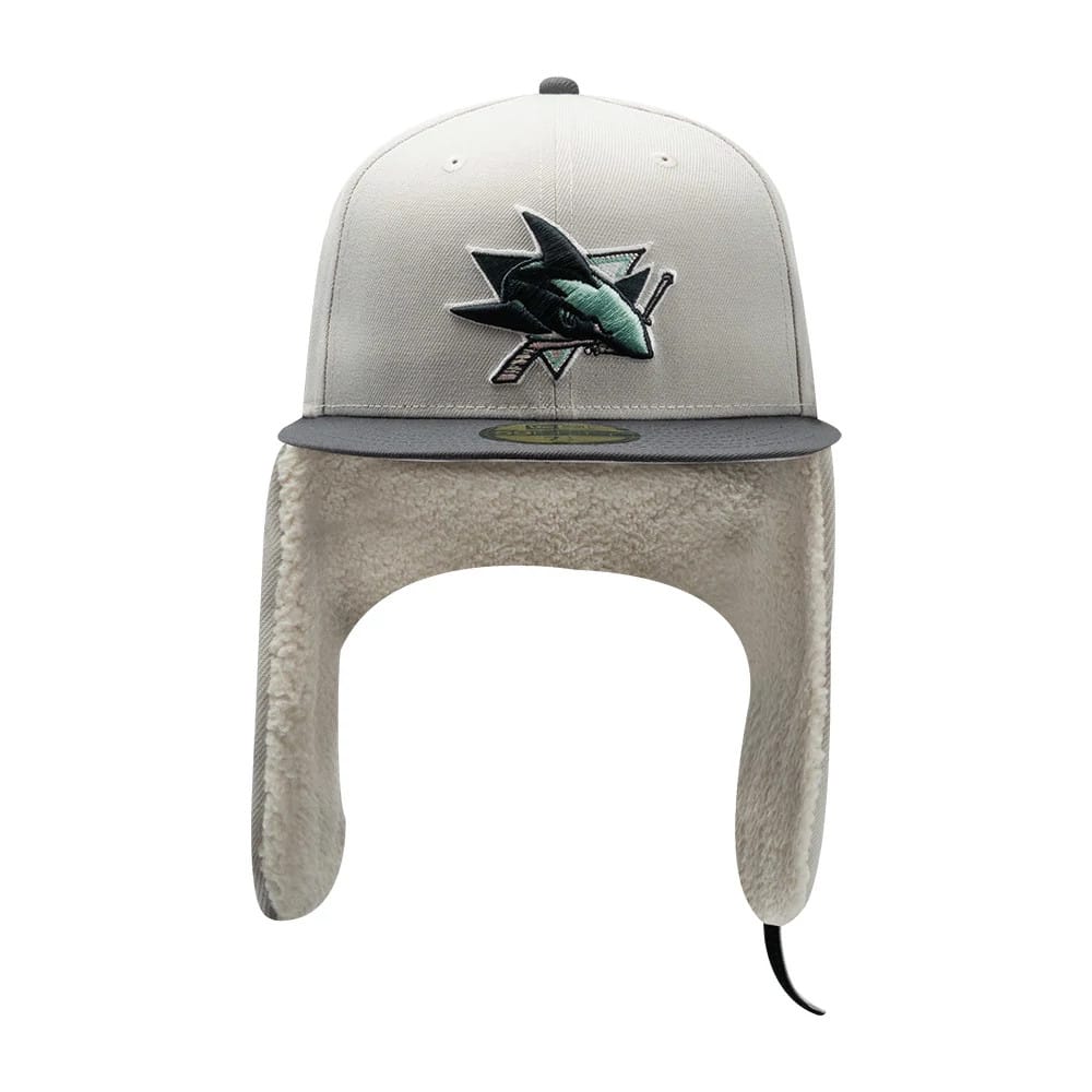 San Jose Sharks NHL Patch Light Beige Dogear 59FIFTY Fitted Cap-kentox