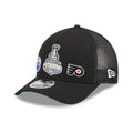 Oilers NHL Stanley Cup Black 9FORTY M-Crown A-Frame Trucker Adjustable Cap-kentox