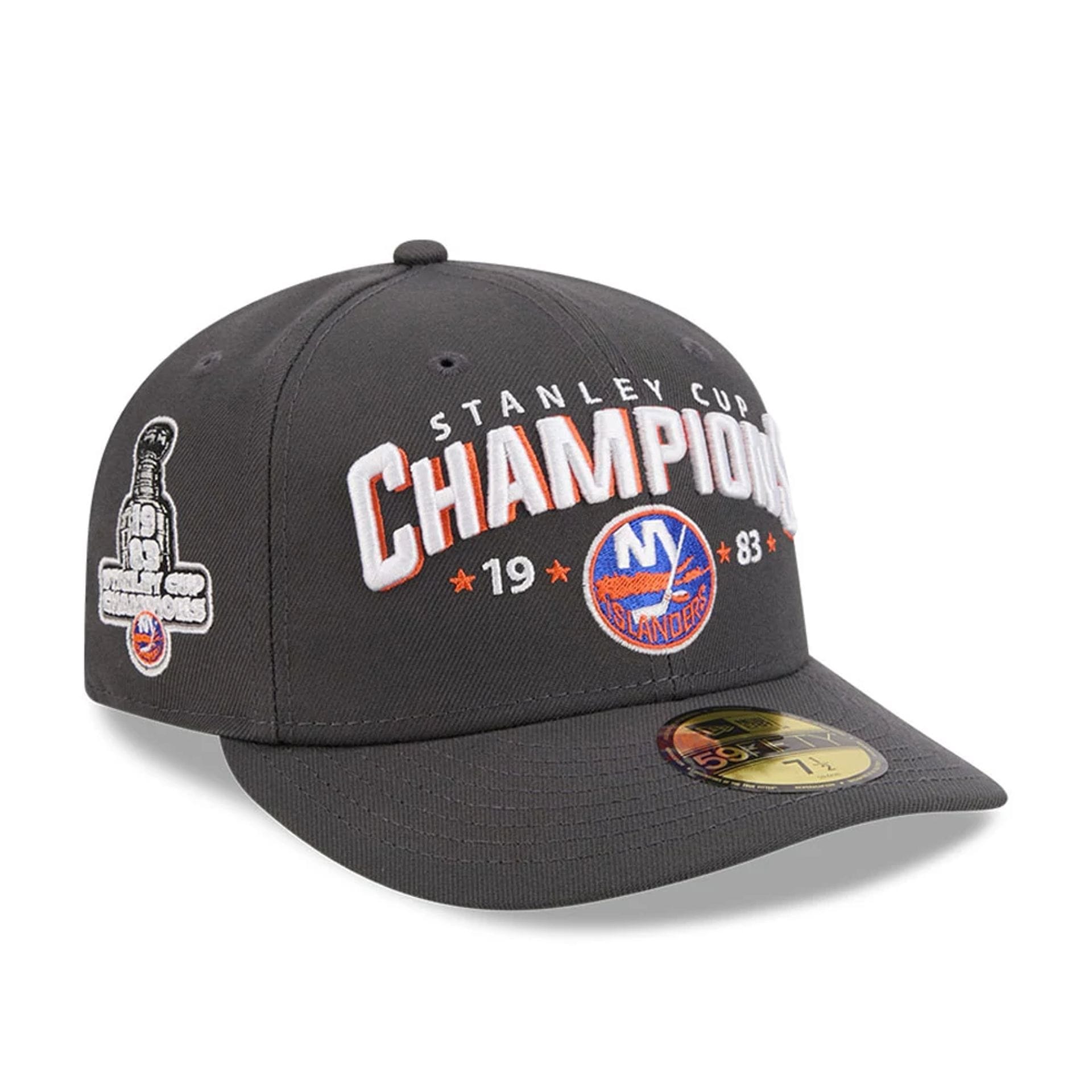New York Islanders NHL Stanley Cup Champions Dark Grey 59FIFTY Fitted Cap-kentox
