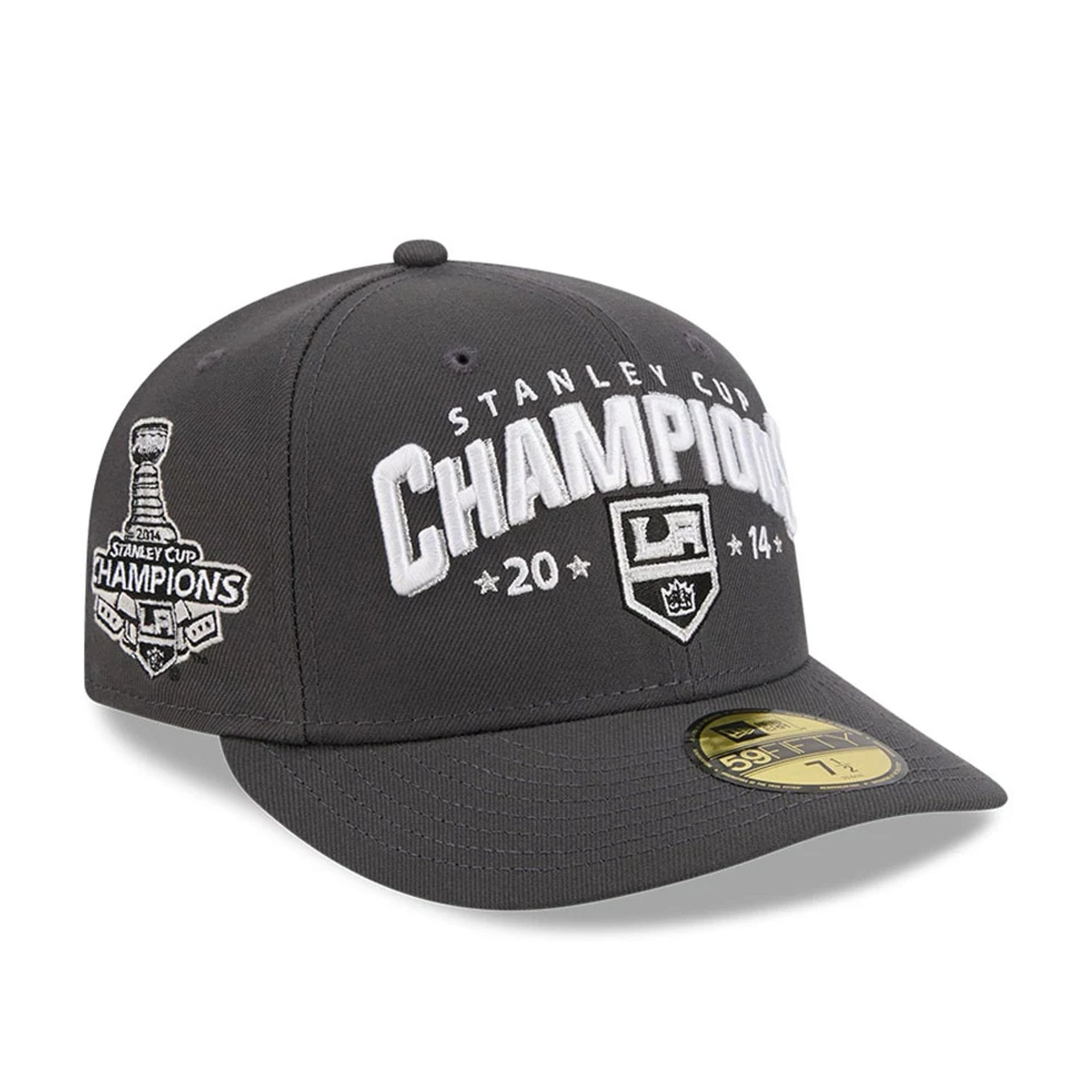 LA Kings NHL Stanley Cup Champions Dark Grey 59FIFTY Fitted Cap-kentox