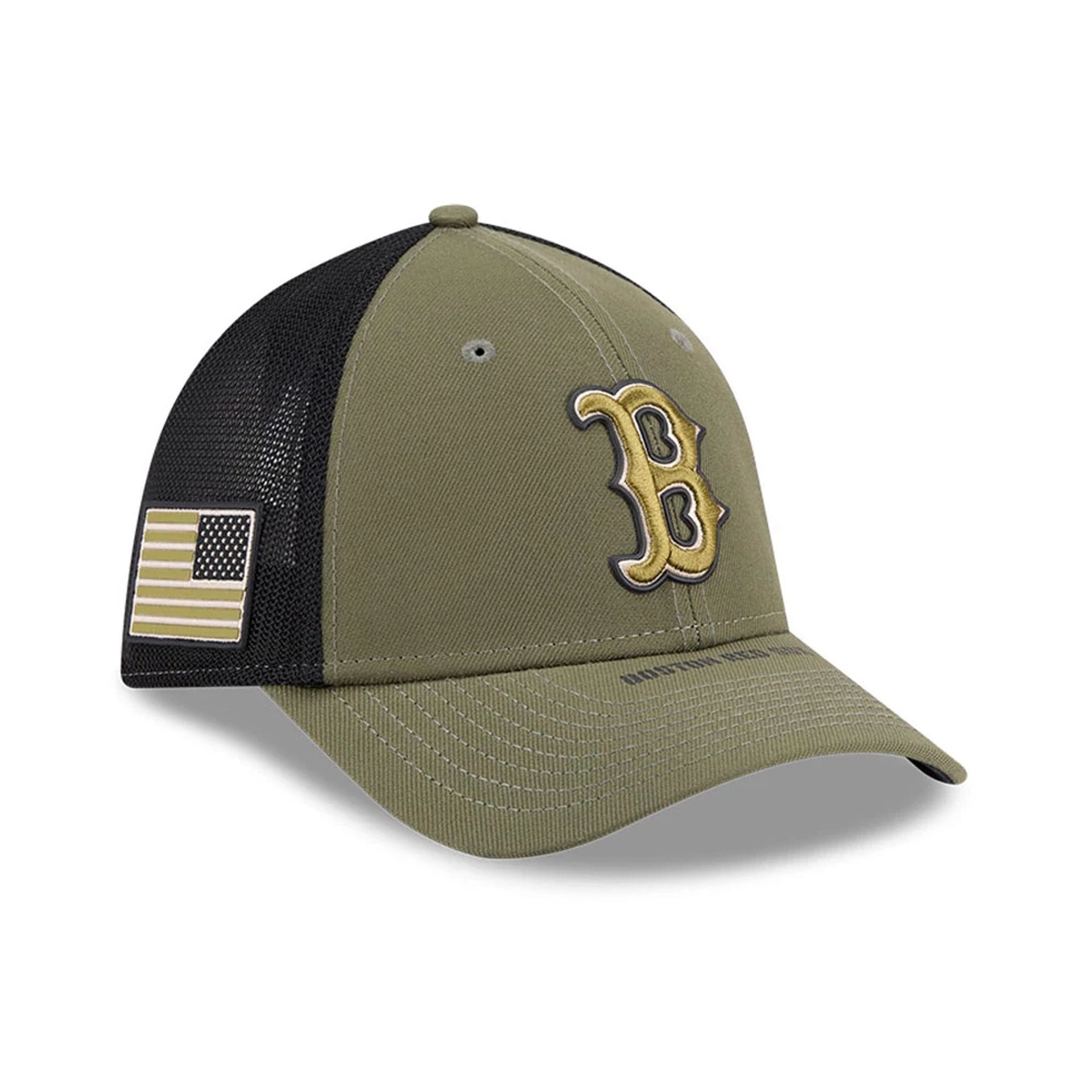 Red Sox MLB Armed Forces Day 2026 Green 39THIRTY M-Crown Stretch Fit Cap-kentox