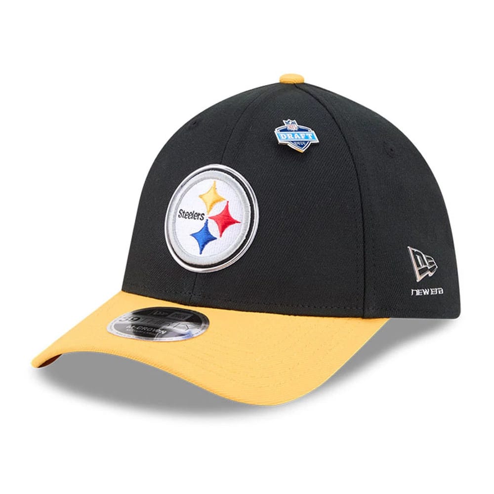 Pittsburgh Steelers NFL Draft 2026 Black 39THIRTY M-Crown Stretch Fit Cap-kentox