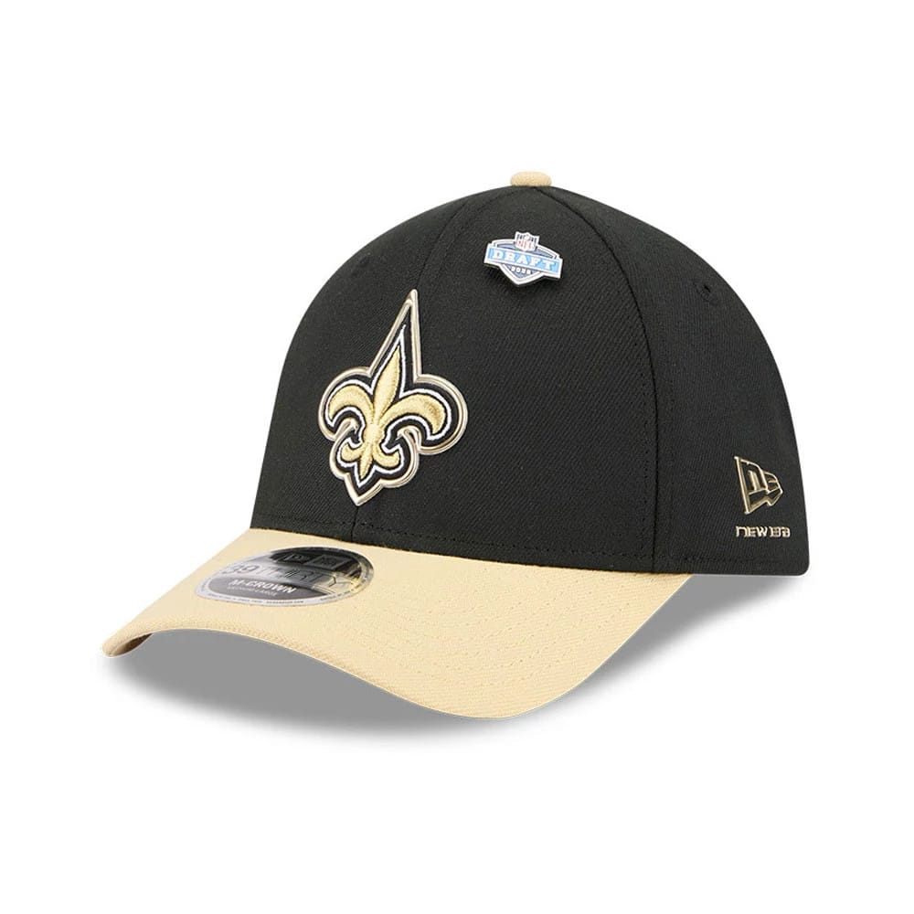 New Orleans Saints NFL Draft 2026 Black 39THIRTY M-Crown Stretch Fit Cap-kentox