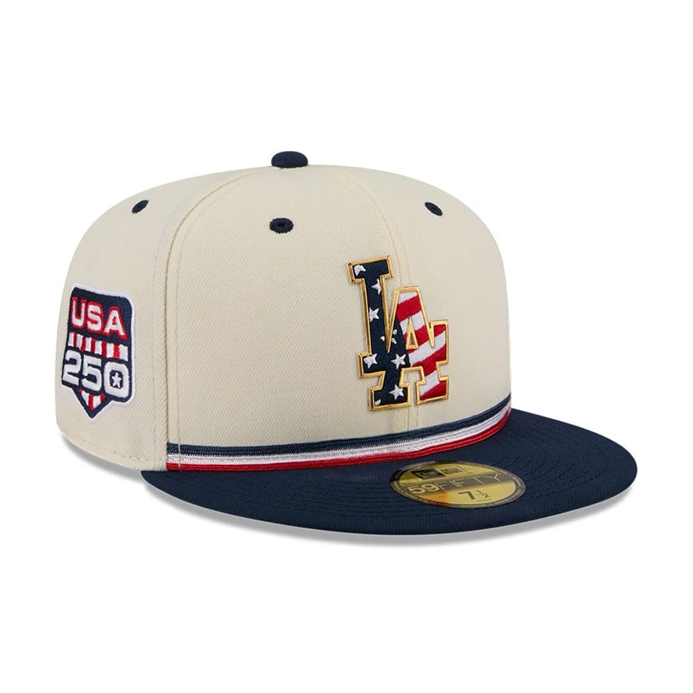 LA Dodgers MLB 4th Of July 2026 Cream 59FIFTY Fitted Cap-kentox