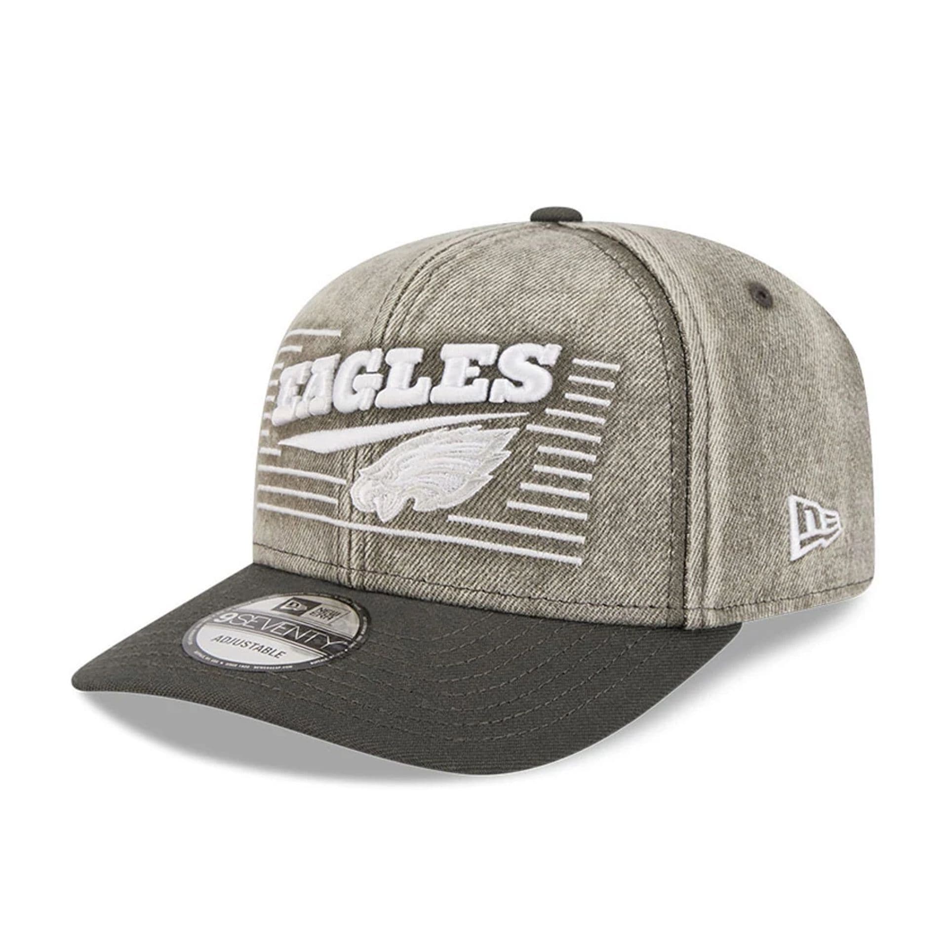Philadelphia Eagles NFL Washed Denim Dark Grey 9SEVENTY Stretch Snap Cap-kentox