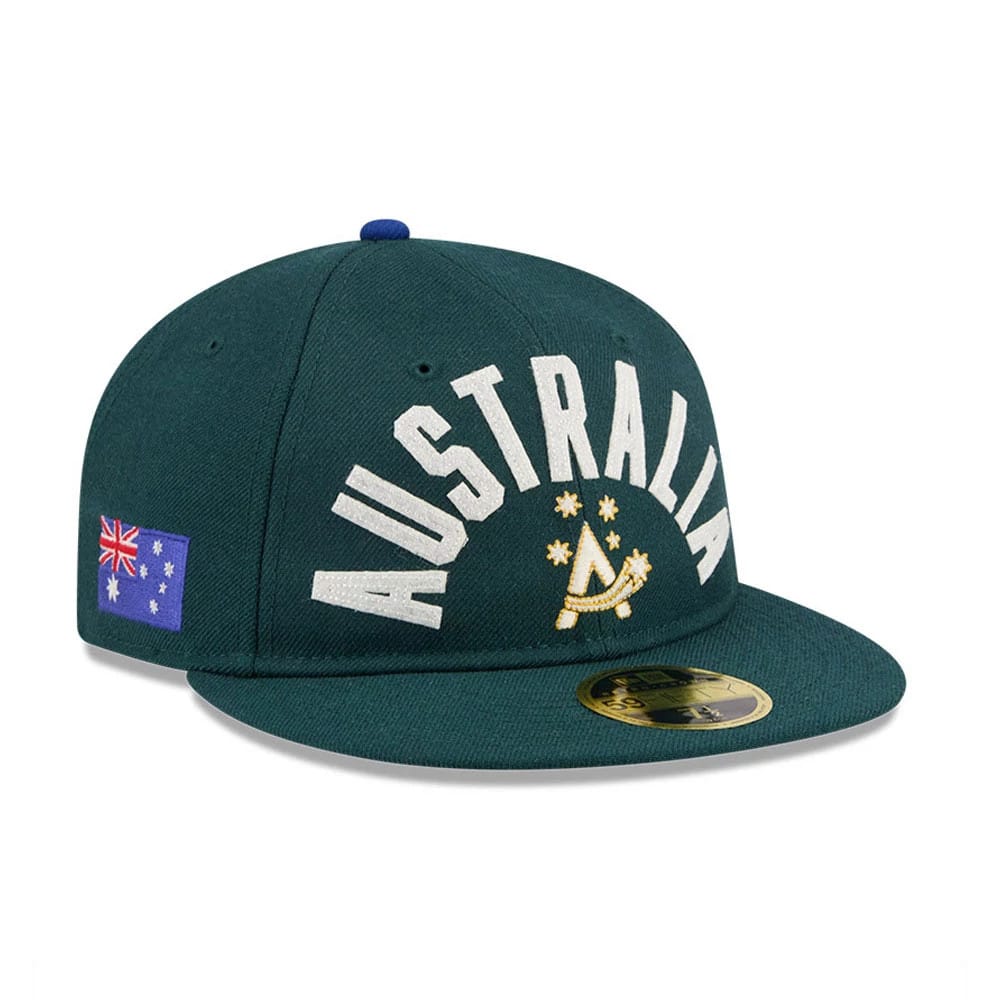 WBC Australia Dark Green Retro Crown 59FIFTY Fitted Cap-kentox