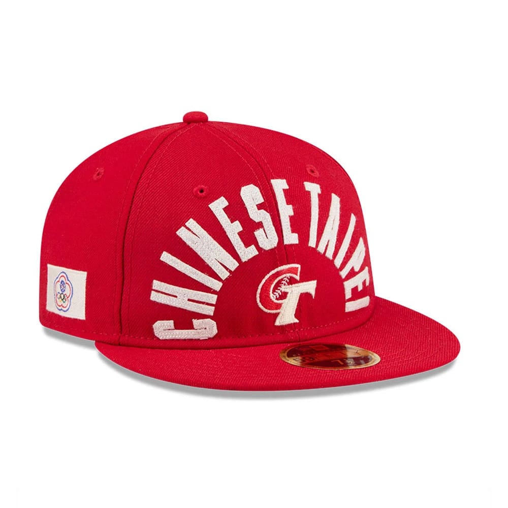 WBC Taipei Classical Script Red Retro Crown 59FIFTY Fitted Cap-kentox