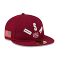 WBC USA Classical Script Dark Red Retro Crown 59FIFTY Fitted Cap-kentox