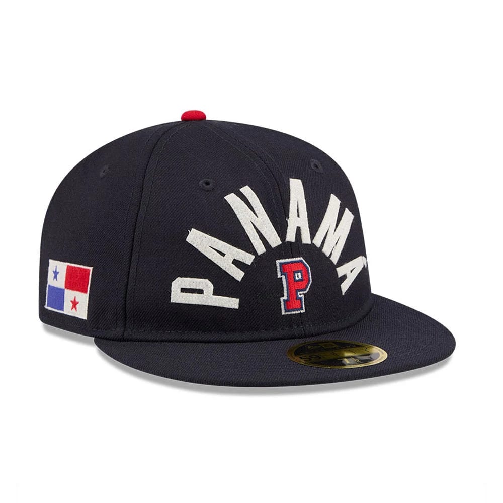WBC Panama Classical Script Navy Retro Crown 59FIFTY Fitted Cap-kentox